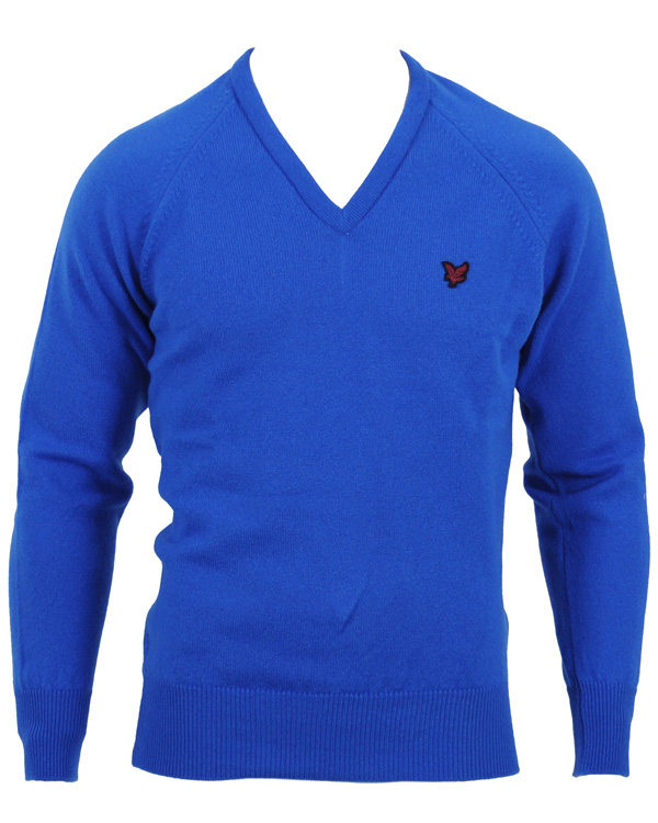 Herre | Trøjer | Lyle & Scott | Knitted V-Neck Pullover Snorkel Blue
