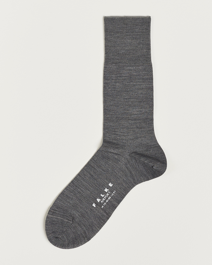 Herre |  | Falke | Airport Socks Grey Melange