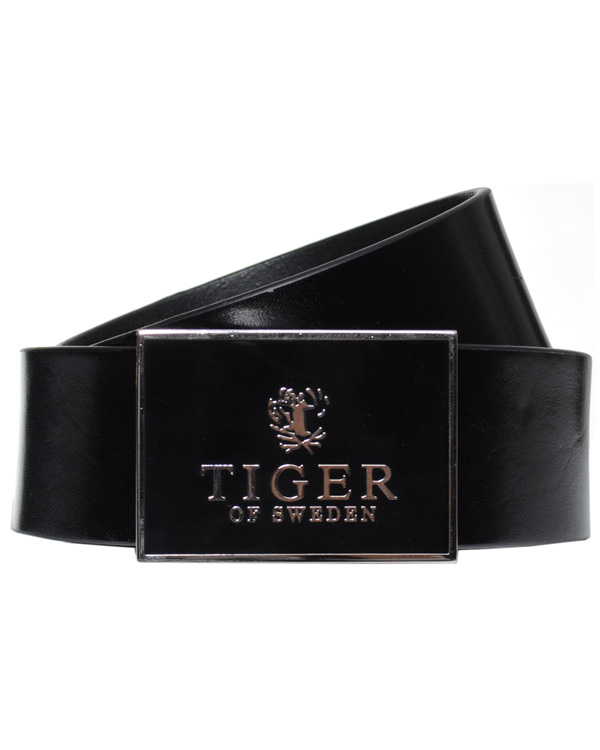Herre | Tiger of Sweden Leather Logo Belt Black | Tiger of Sweden | Leather Logo Belt Black