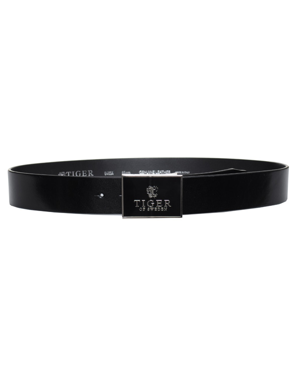 Herre | Tiger of Sweden Leather Logo Belt Black | Tiger of Sweden | Leather Logo Belt Black