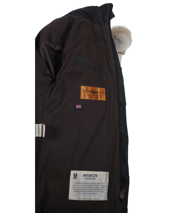 Herre | Jakker | Belstaff | Aviator Cricket Down Jacket Black/Brown