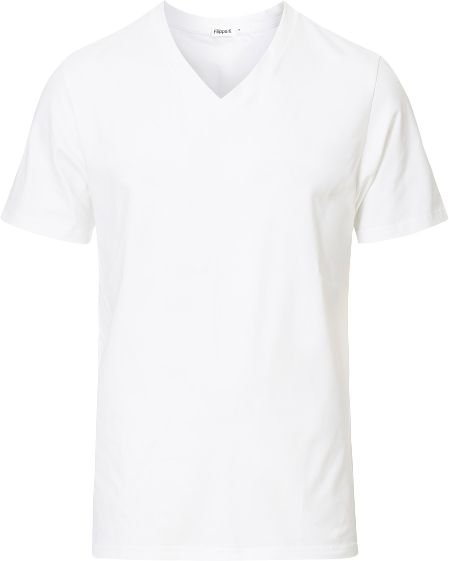 Herre | T-Shirts | Filippa K | Soft Lycra V-Neck Tee White