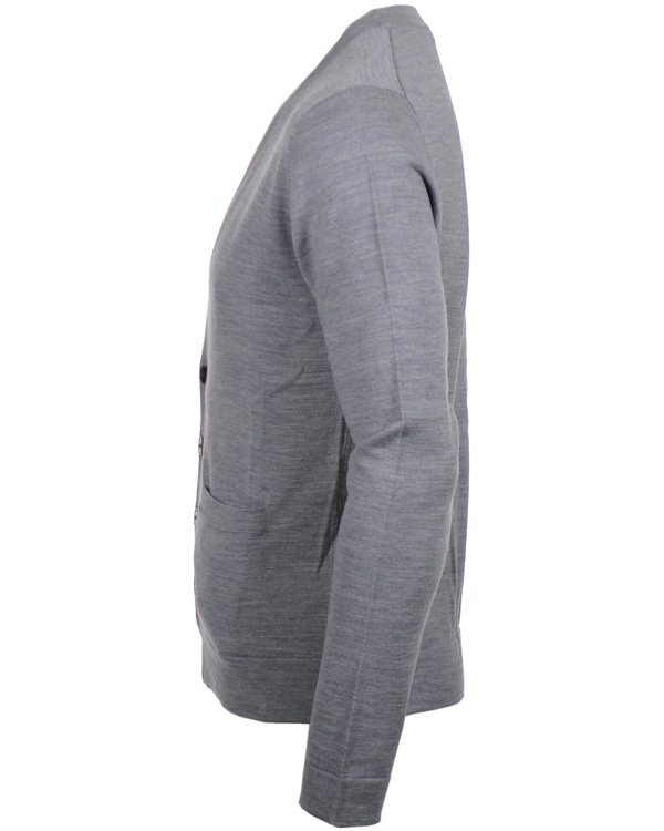 Herre | Trøjer | Filippa K | Fine Merino V-Neck Cardigan Grey Melange