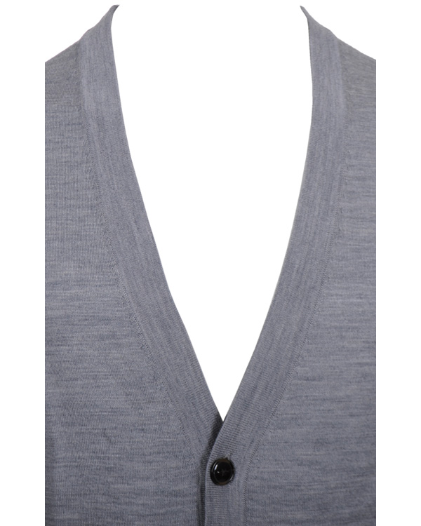 Herre | Trøjer | Filippa K | Fine Merino V-Neck Cardigan Grey Melange