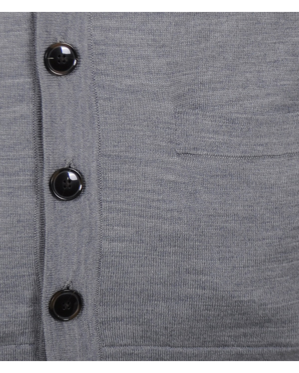Herre | Trøjer | Filippa K | Fine Merino V-Neck Cardigan Grey Melange