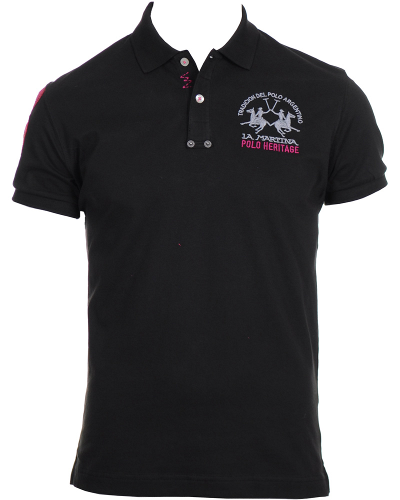 Herre | Polotrøjer | La Martina | Replica Piquet Stretch Black