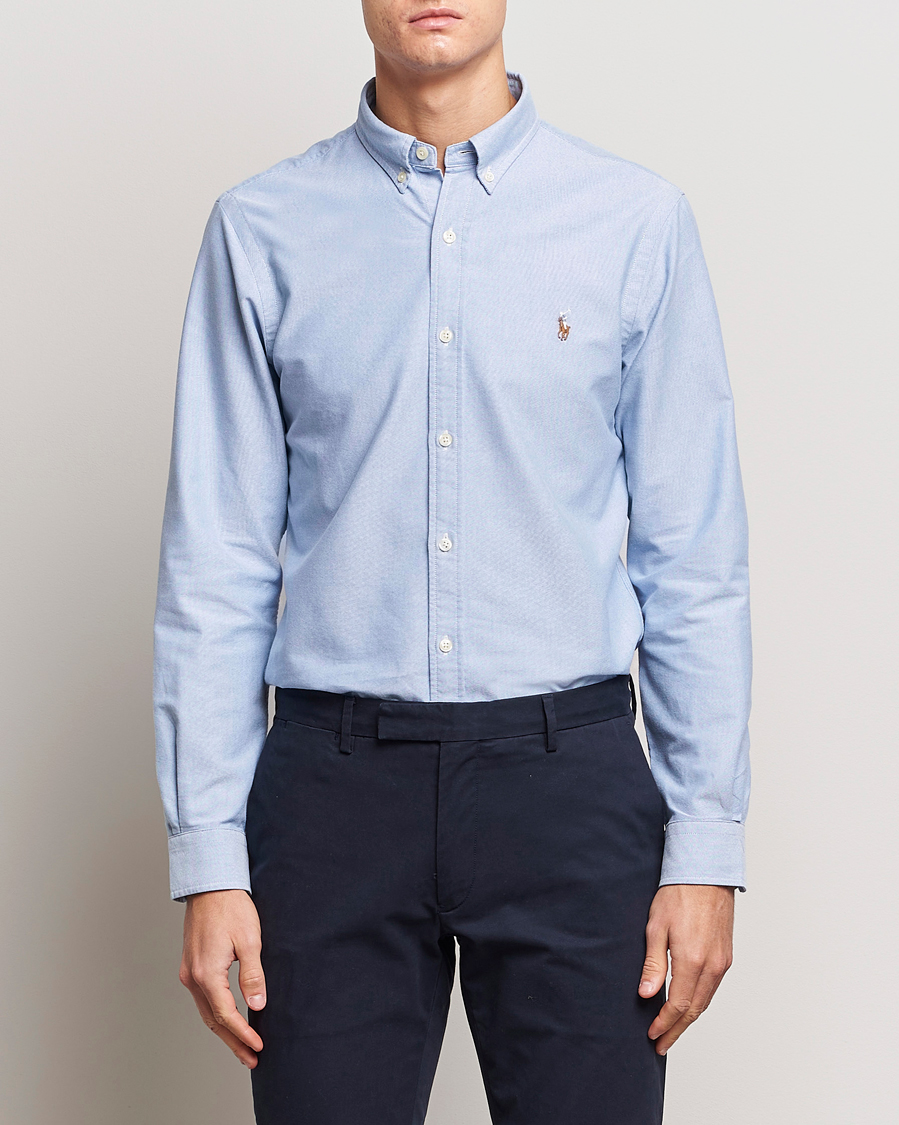 Herre | Polo Ralph Lauren | Polo Ralph Lauren | Slim Fit Shirt Oxford Blue