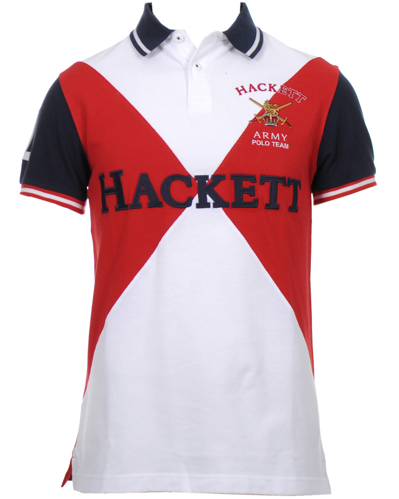 Herre | Polotrøjer | Hackett | Army Polo Team Diamond Piké White/Red