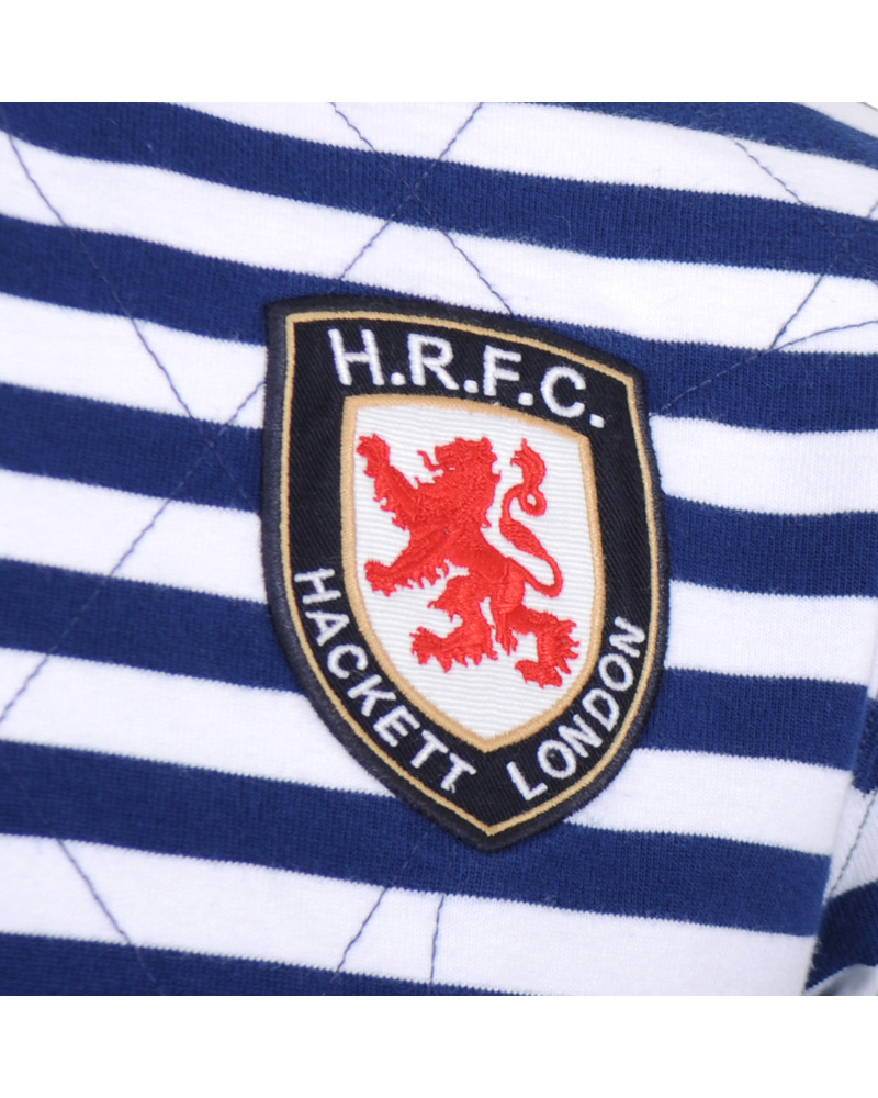 Herre | Trøjer | Hackett | London Quilt Stripe Rugger Blue/White
