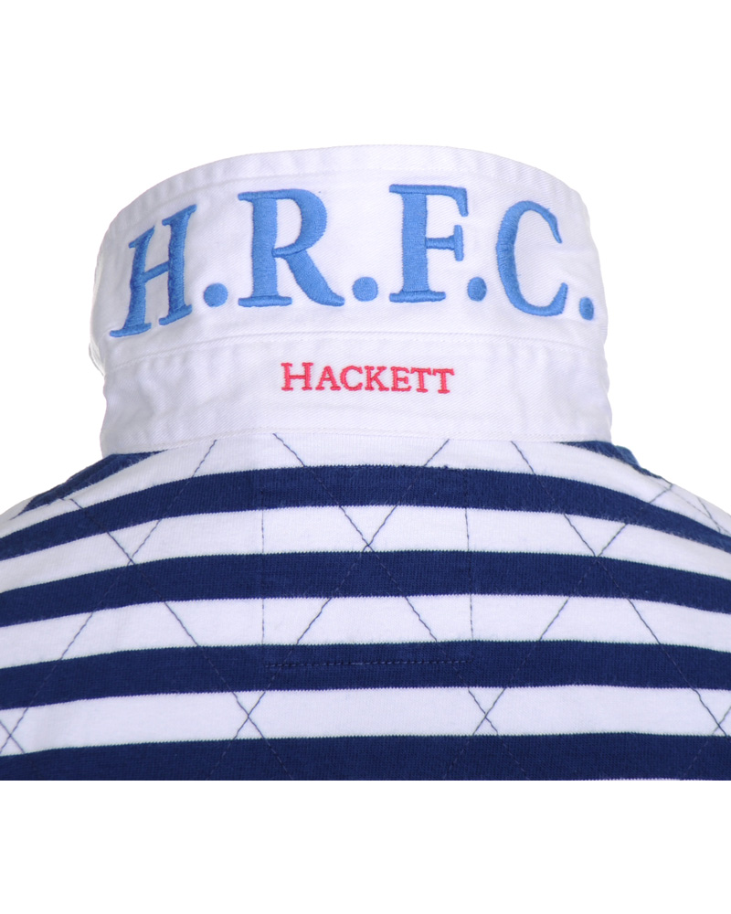 Herre | Trøjer | Hackett | London Quilt Stripe Rugger Blue/White