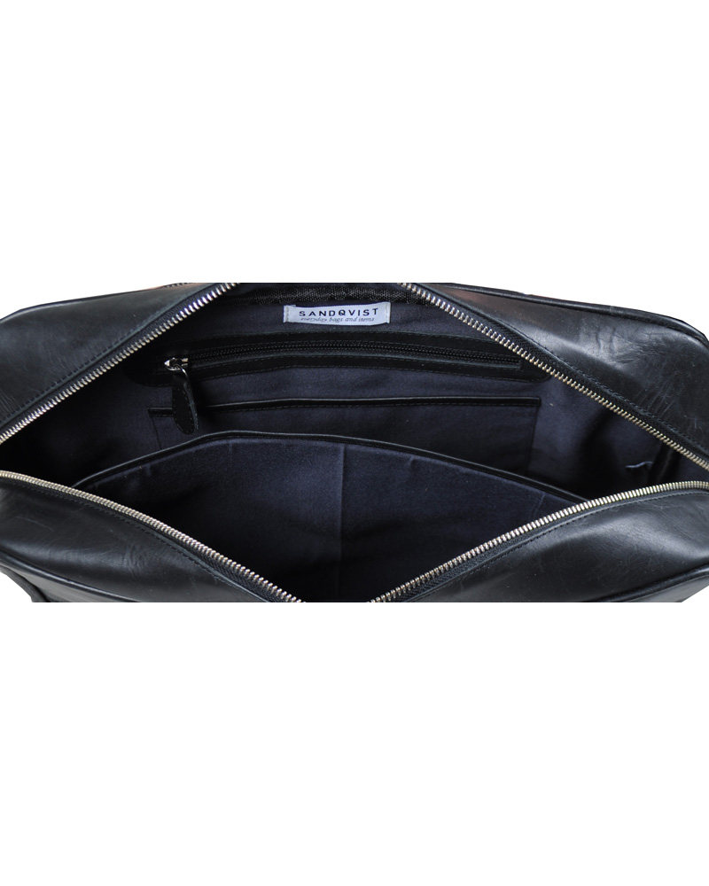 Herre | Sandqvist Arvid Laptop Bag 15'' Leather Black | Sandqvist | Arvid Laptop Bag 15'' Leather Black