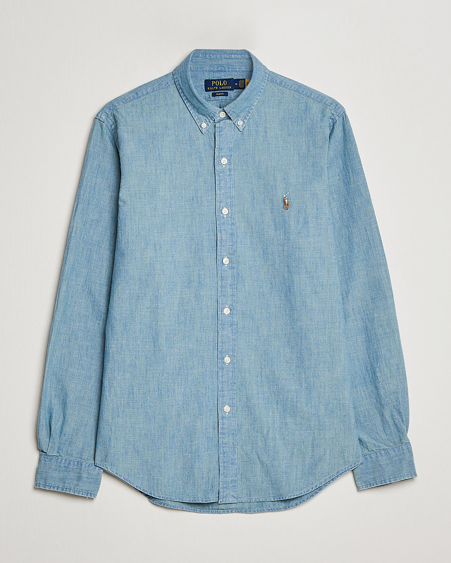 Herre |  | Polo Ralph Lauren | Slim Fit Chambray Shirt Washed