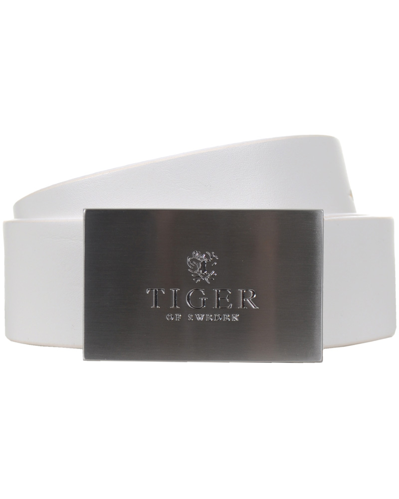 Herre | Tiger of Sweden Leather Logo Belt White | Tiger of Sweden | Leather Logo Belt White