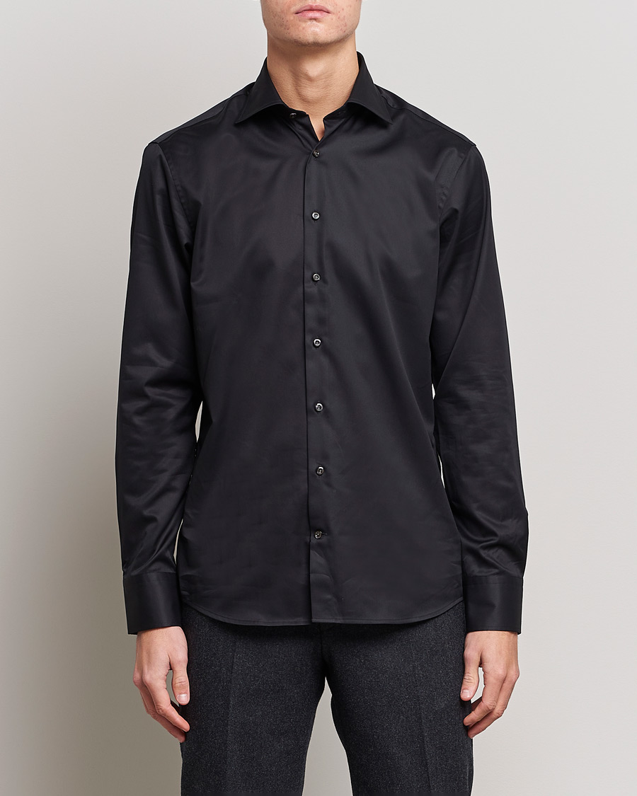 Herre | Formelle | Stenströms | Fitted Body Shirt Black