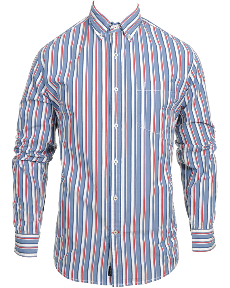 Herre | Skjorter | Tommy Hilfiger | Kos Stripe Shirt Vintage Fit Blue