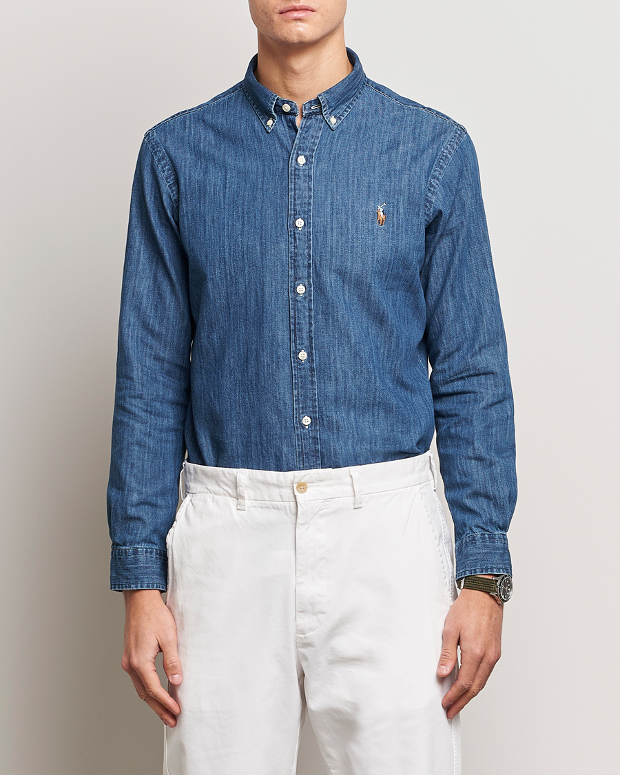 Herre | Denimskjorter | Polo Ralph Lauren | Slim Fit Shirt Denim Dark Wash