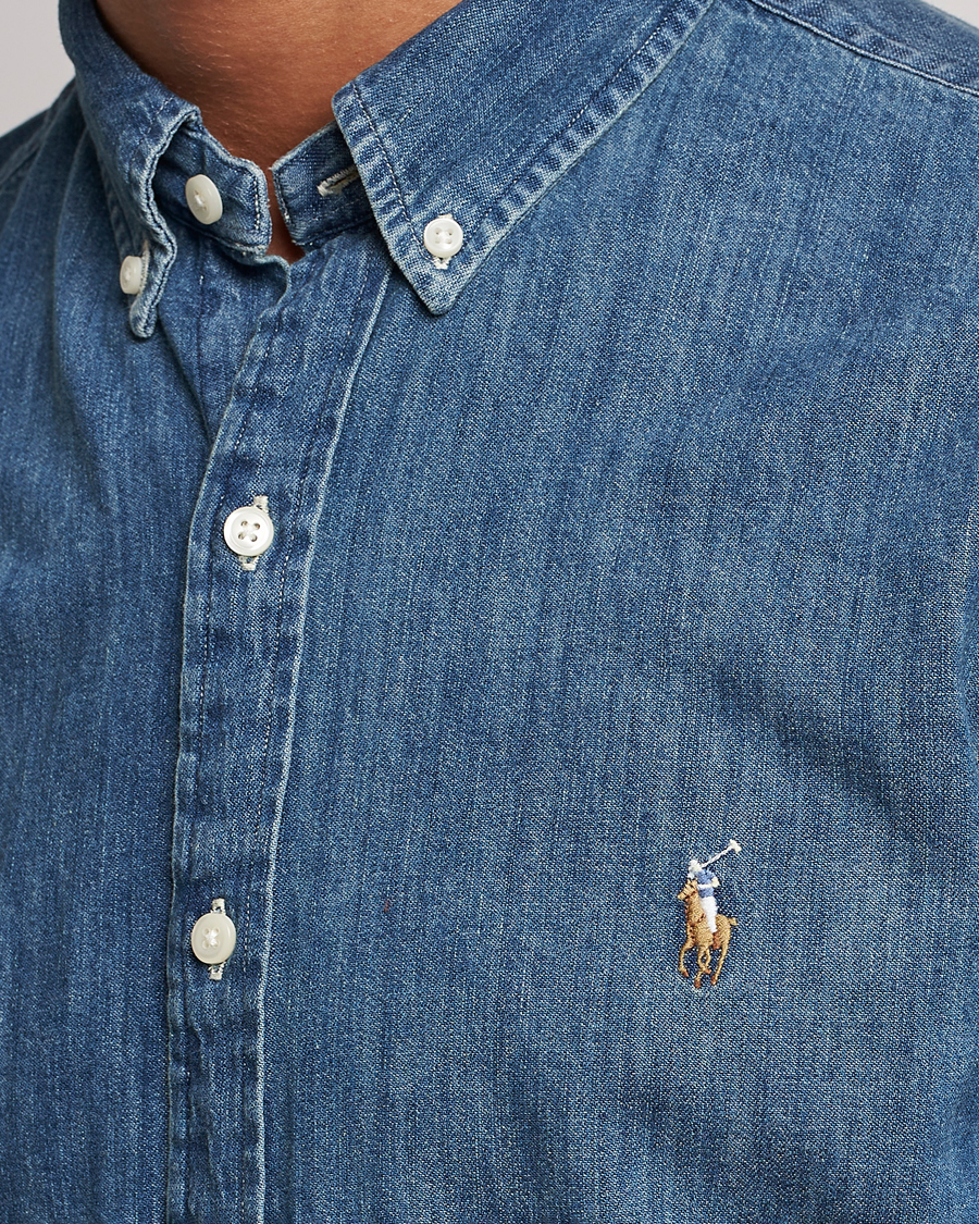 lol Ubrugelig minus Polo Ralph Lauren Slim Fit Shirt Denim Dark Wash - CareOfCarl.dk