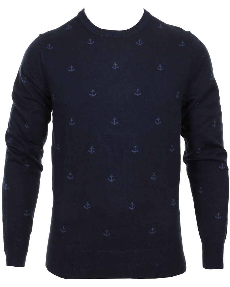 Herre | Trøjer | Tommy Hilfiger | Anchor Crew Neck Sweater Blue