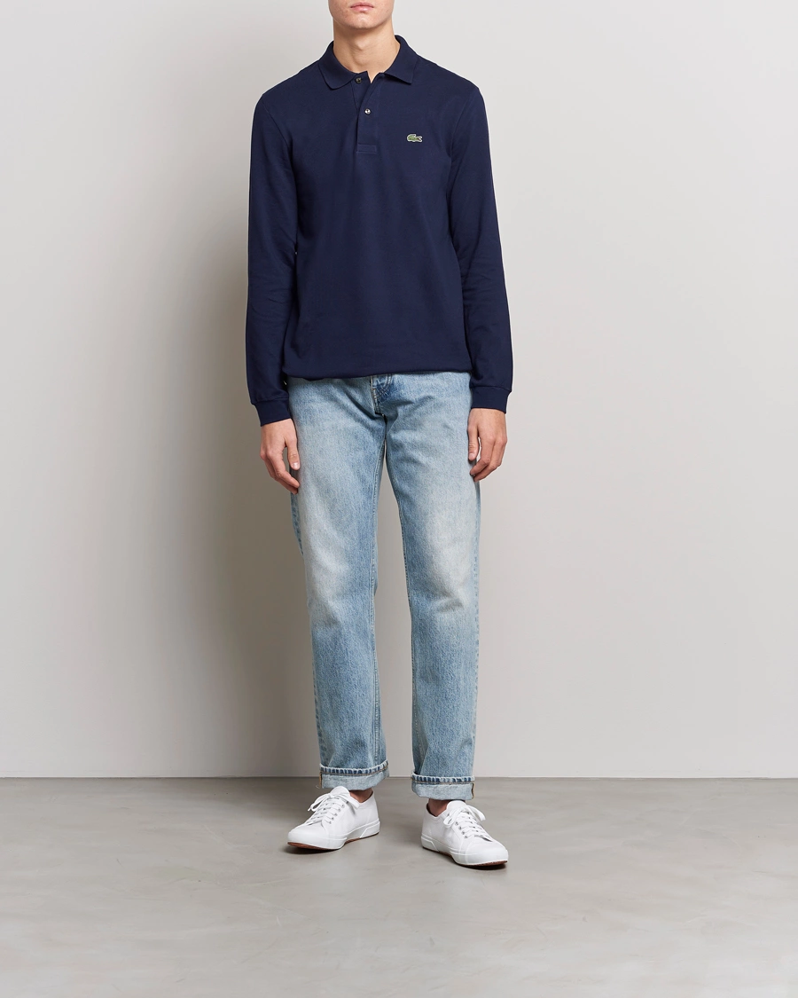 Herre | Polotrøjer | Lacoste | Original Long Sleeve Polo Piké Navy Blue