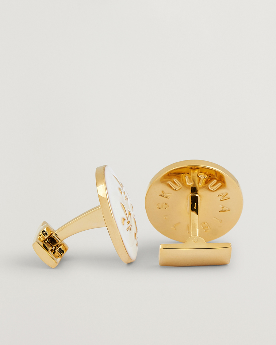 Herr |  | Skultuna | Cuff Links Fleur de Lys Gold/Ivory White