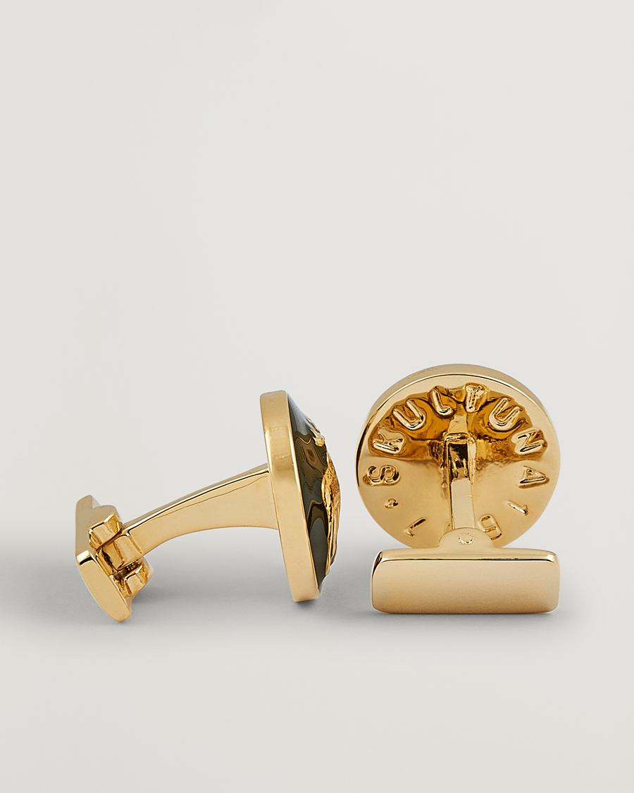 Herre | Skultuna Cuff Links Hunter The Moose Gold/Green | Skultuna | Cuff Links Hunter The Moose Gold/Green