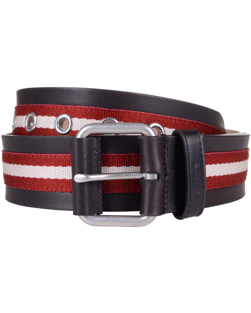 Herre | BALLY Icesta-40 Belt 4 cm Red/White | Bally | Icesta-40 Belt 4 cm Red/White