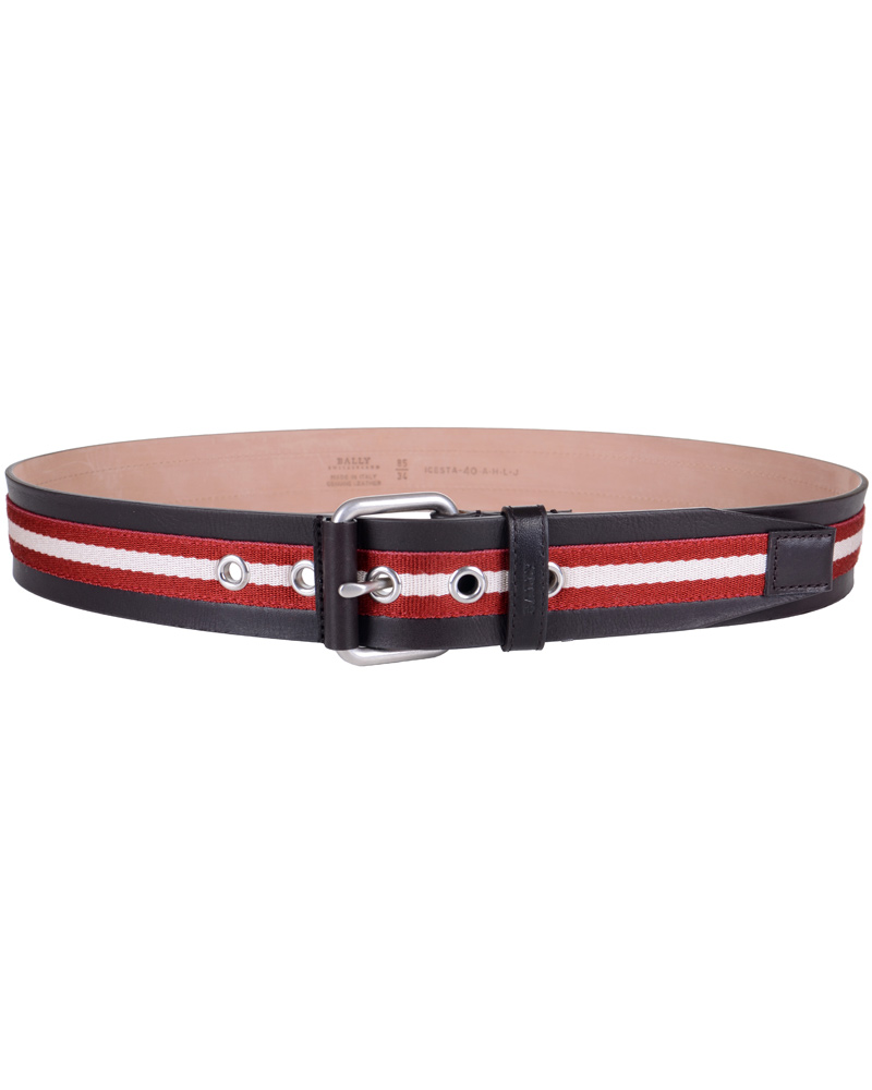 Herre | BALLY Icesta-40 Belt 4 cm Red/White | Bally | Icesta-40 Belt 4 cm Red/White