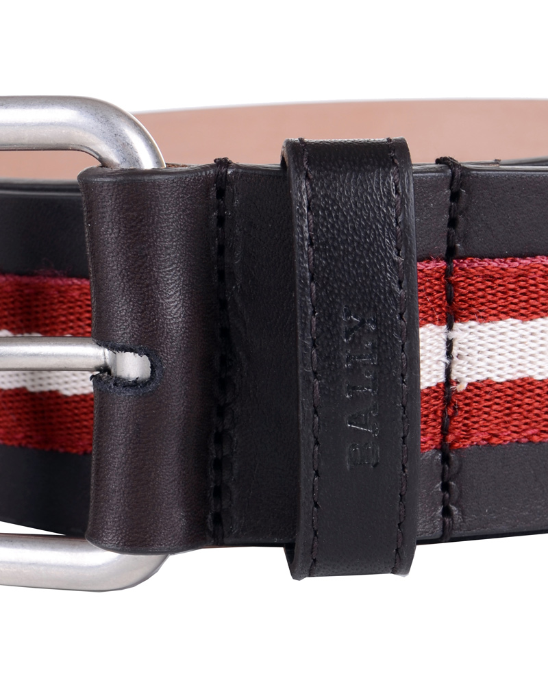 Herre | BALLY Icesta-40 Belt 4 cm Red/White | Bally | Icesta-40 Belt 4 cm Red/White