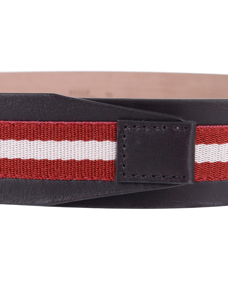 Herre | BALLY Icesta-40 Belt 4 cm Red/White | Bally | Icesta-40 Belt 4 cm Red/White