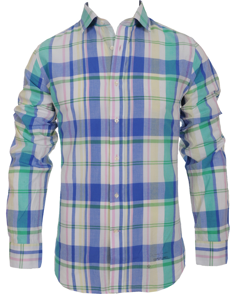 Herre | Skjorter | GANT Rugger | Handloom Madras Shirt Bluebell