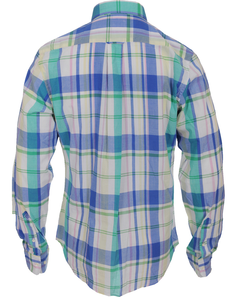Herre | Skjorter | GANT Rugger | Handloom Madras Shirt Bluebell