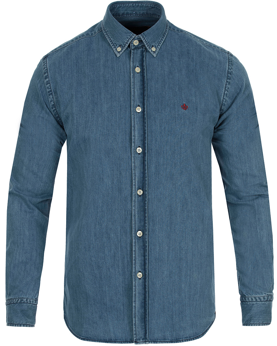 Herre | Skjorter | Morris | Cary Grant Denim Shirt Light Blue
