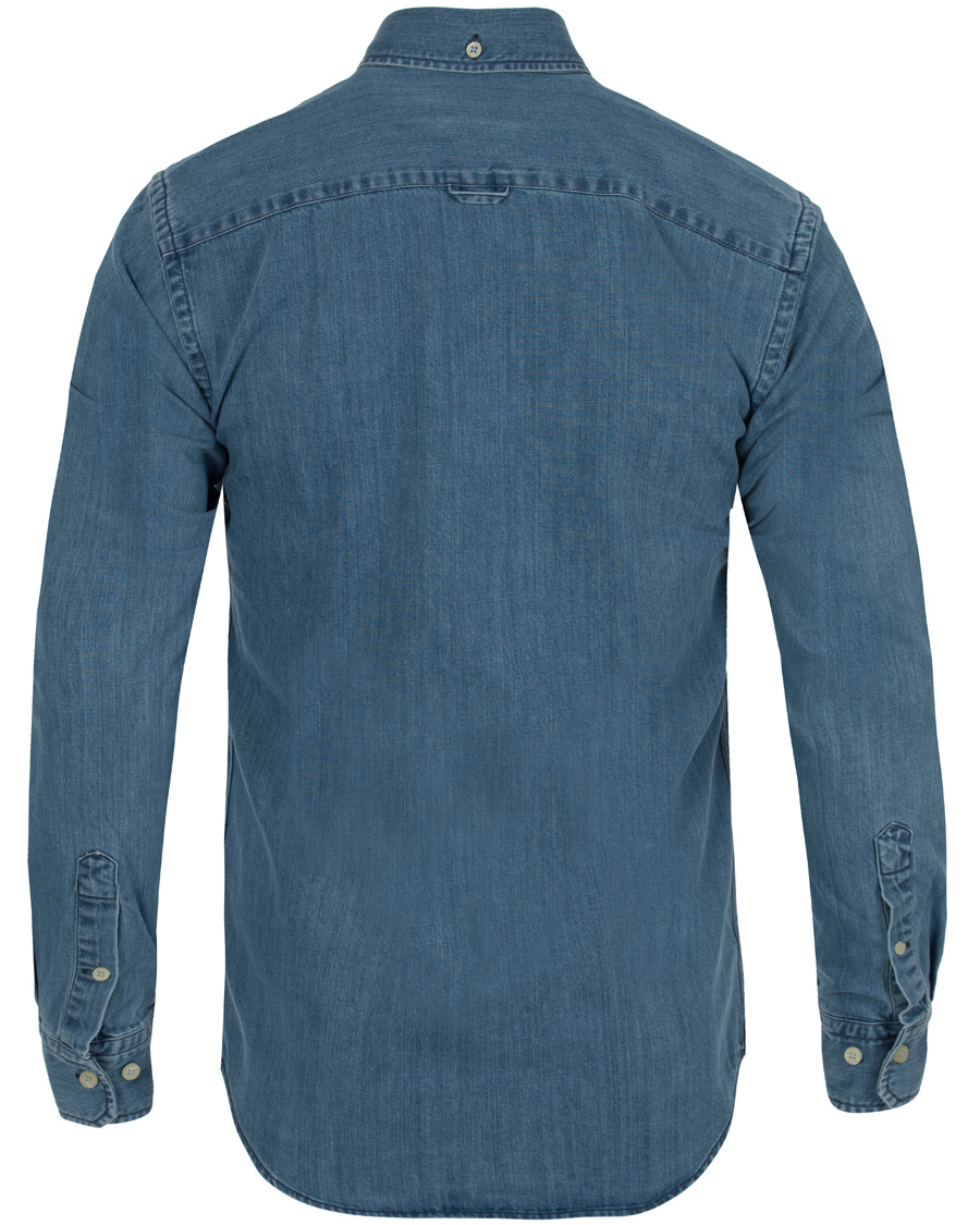 Herre | Skjorter | Morris | Cary Grant Denim Shirt Light Blue