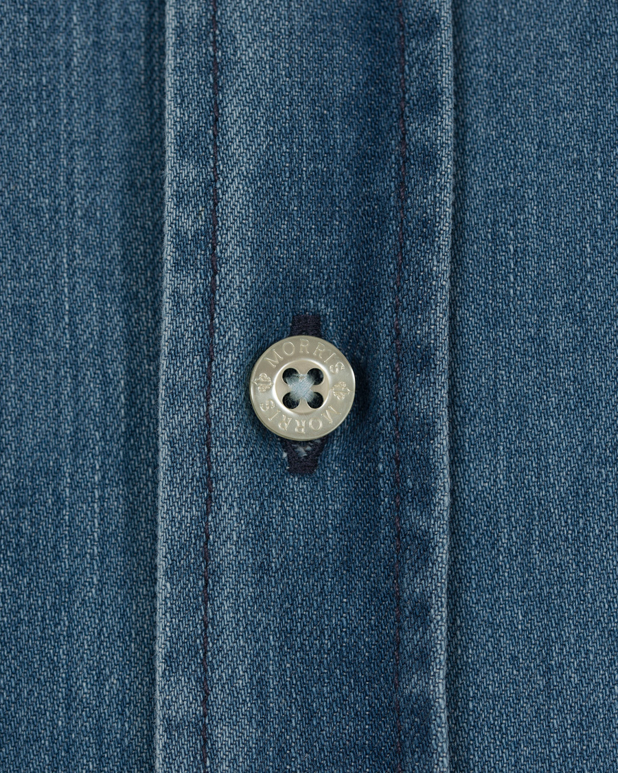 Herre | Skjorter | Morris | Cary Grant Denim Shirt Light Blue