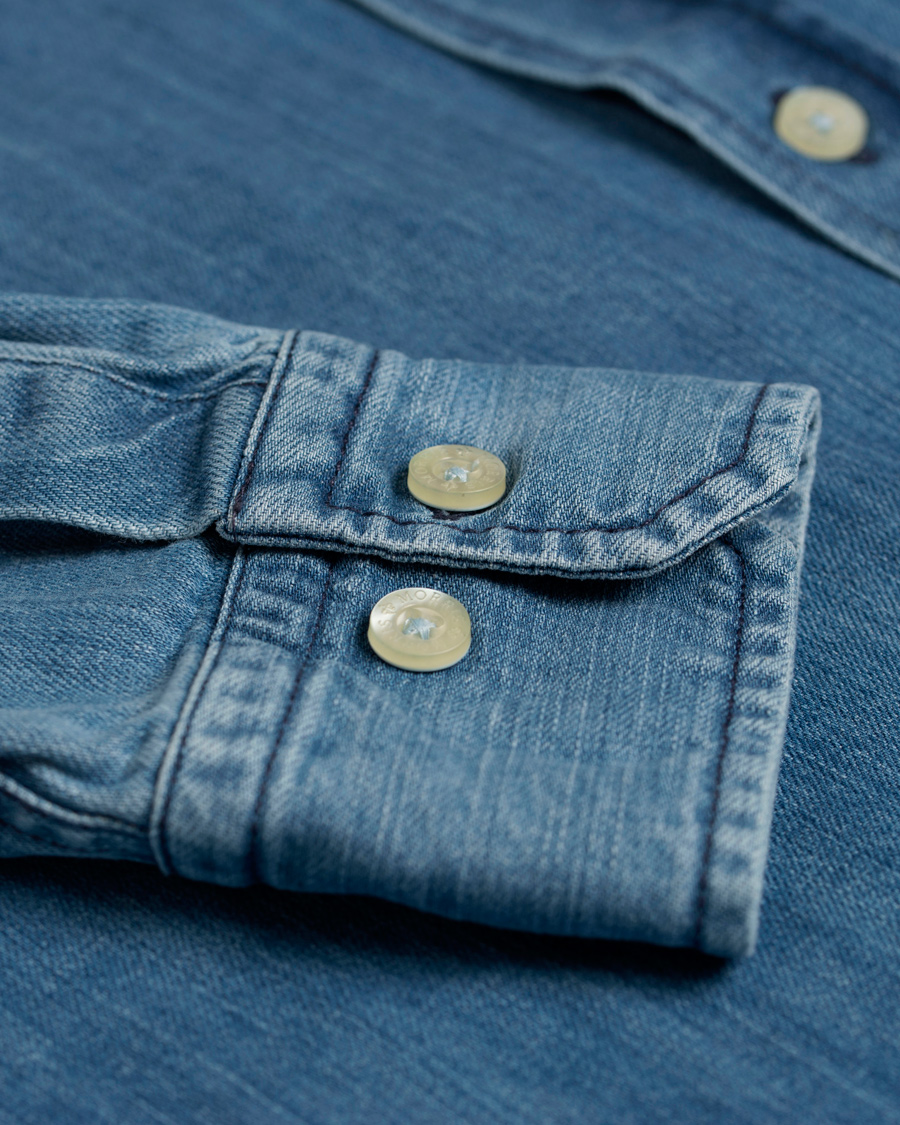 Herre | Skjorter | Morris | Cary Grant Denim Shirt Light Blue