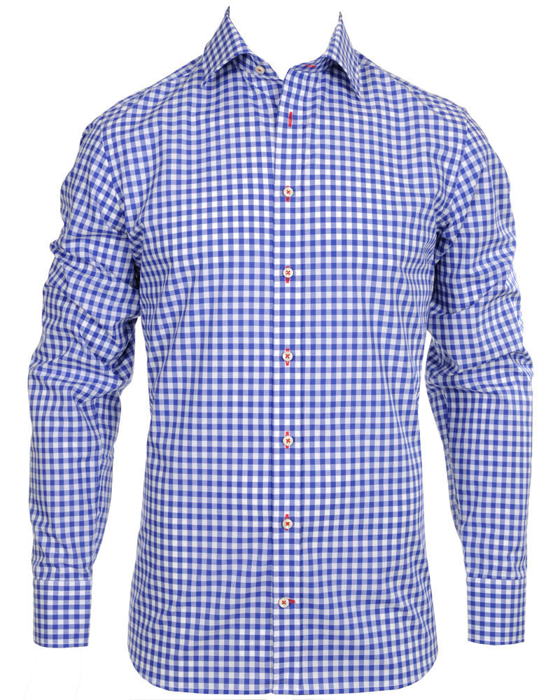 Herre | Skjorter | Stenströms | Skjorta Slimline Poplin Check Blue