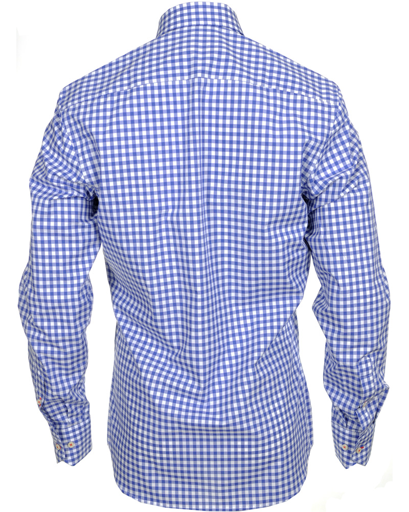 Herre | Skjorter | Stenströms | Skjorta Slimline Poplin Check Blue