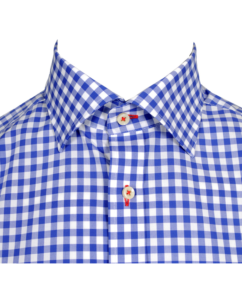 Herre | Skjorter | Stenströms | Skjorta Slimline Poplin Check Blue