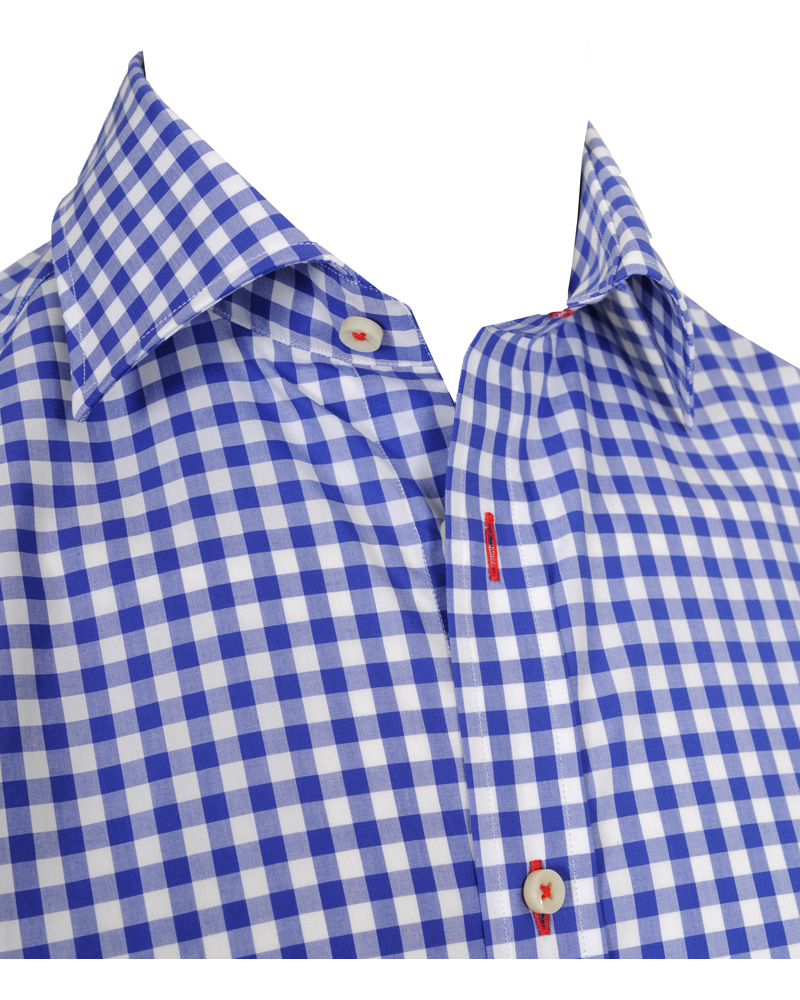 Herre | Skjorter | Stenströms | Skjorta Slimline Poplin Check Blue