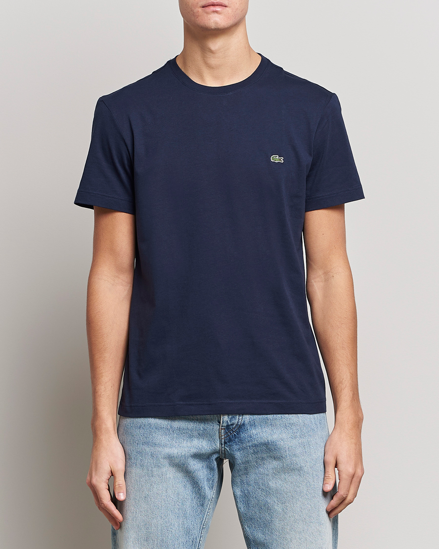 dette Skilt strand Lacoste Crew Neck T-Shirt Navy - CareOfCarl.dk