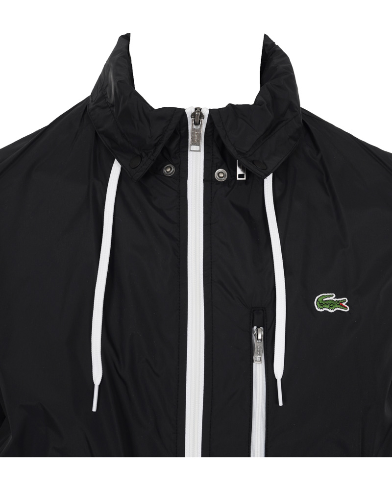 Herre | Jakker | Lacoste | Hood Windbreaker Jacket Black/White