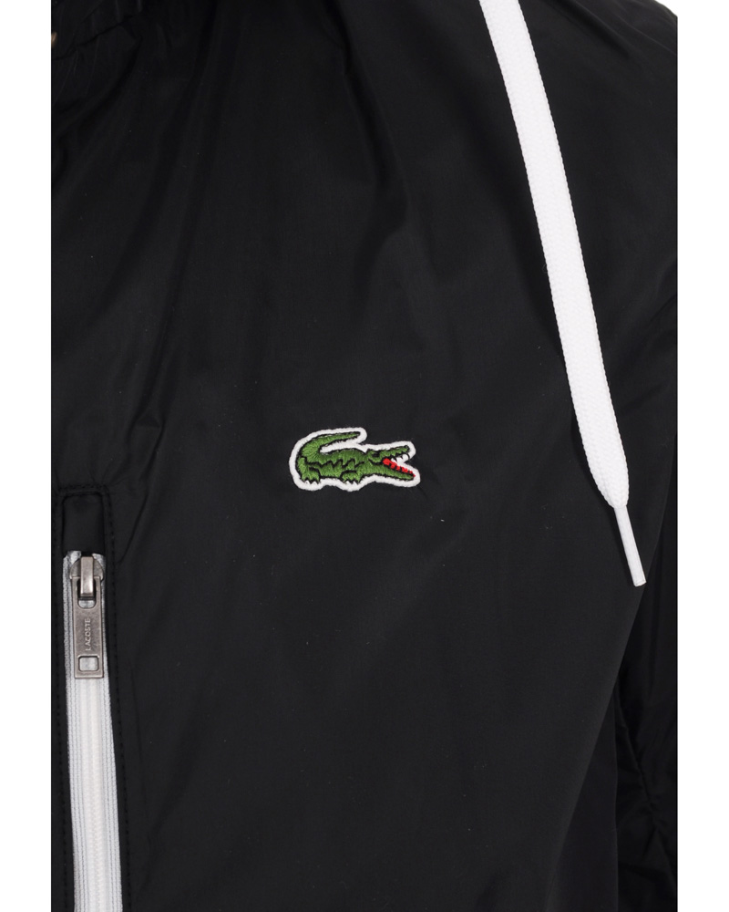 Herre | Jakker | Lacoste | Hood Windbreaker Jacket Black/White