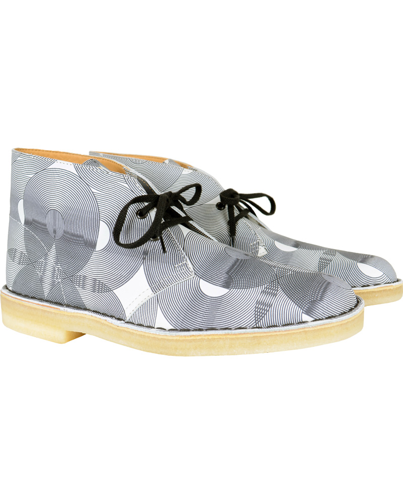 Herre | Clarks Originals Leather Desert Boot White/Black | Clarks Originals | Leather Desert Boot White/Black