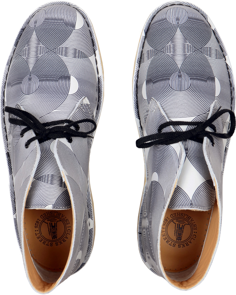 Herre | Clarks Originals Leather Desert Boot White/Black | Clarks Originals | Leather Desert Boot White/Black