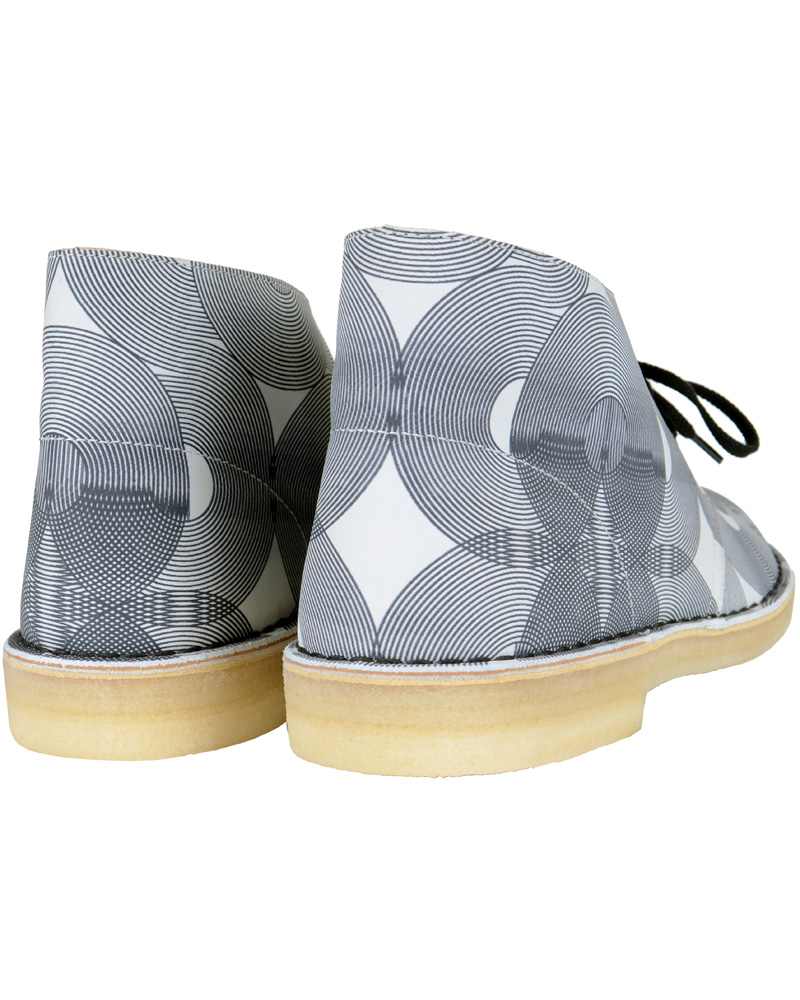 Herre | Clarks Originals Leather Desert Boot White/Black | Clarks Originals | Leather Desert Boot White/Black