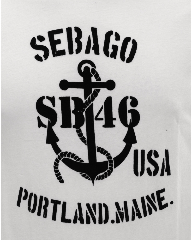 Herre | T-Shirts | Sebago | Anchor Tee Print T-Shirt Sail White