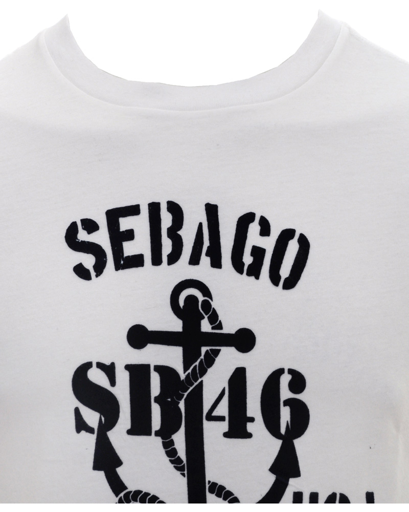 Sebago Anchor Tee Print T-Shirt Sail - CareOfCarl.dk