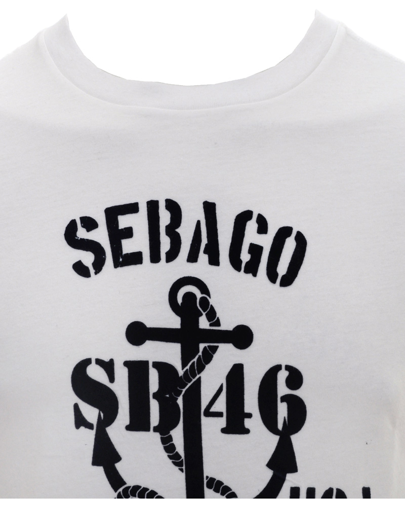 Herre | T-Shirts | Sebago | Anchor Tee Print T-Shirt Sail White