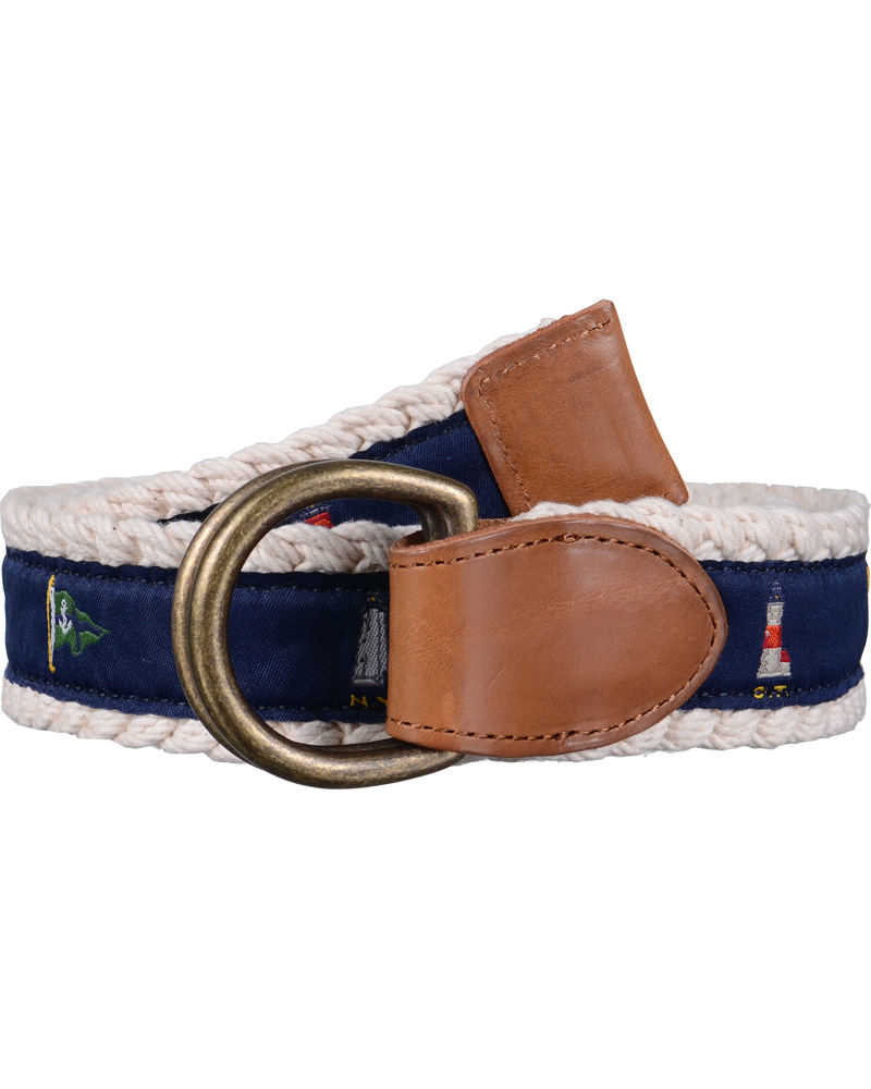 Herre | Polo Ralph Lauren Light House Belt 4 cm Natural/Navy | Polo Ralph Lauren | Light House Belt 4 cm Natural/Navy