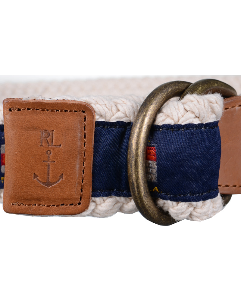 Herre | Polo Ralph Lauren Light House Belt 4 cm Natural/Navy | Polo Ralph Lauren | Light House Belt 4 cm Natural/Navy